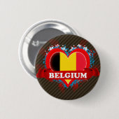 Vintage i-Liebe Belgien Button (Vorne & Hinten)