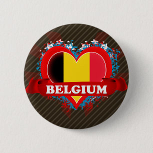 Vintage i-Liebe Belgien Button