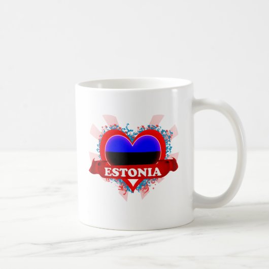 Vintage i-Liebe Estland Kaffeetasse (Rechts)