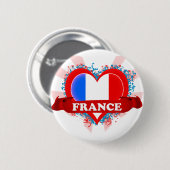 Vintage i-Liebe Frankreich Button (Vorne & Hinten)