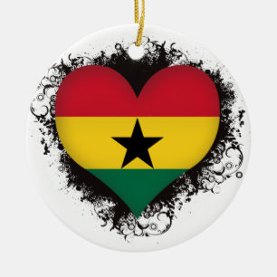 Vintage i-Liebe Ghana Keramikornament