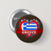 Vintage i-Liebe Griechenland Button (Vorne & Hinten)