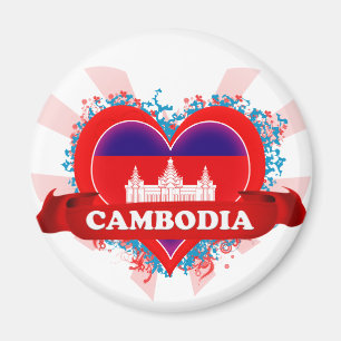 Vintage i-Liebe Kambodscha Magnet