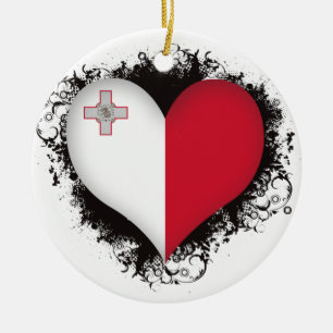 Vintage i-Liebe Malta Keramikornament