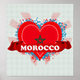 Vintage i-Liebe Marokko Poster
