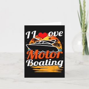 Vintage I Liebe Motorboot Retro Funny Boater Karte