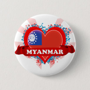 Vintage i-Liebe Myanmar Button