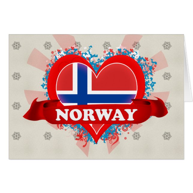 Vintage i-Liebe Norwegen (Vorderseite (Horizontal))