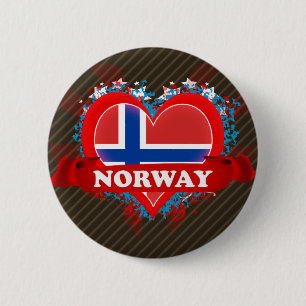 Vintage i-Liebe Norwegen Button