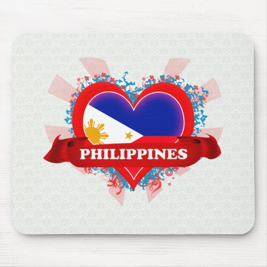 Vintage i-Liebe Philippinen Mousepad (Vorne)