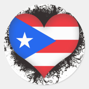 Vintage i-Liebe Puerto Rico Runder Aufkleber