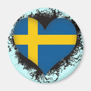 Vintage i-Liebe Schweden Magnet