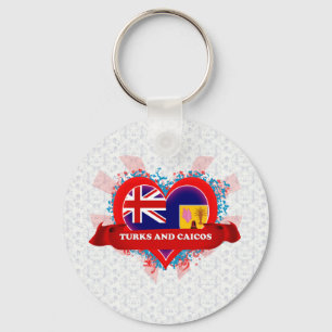 Vintage i-Liebetürken und Caicos Schlüsselanhänger