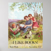 Vintage "I Like Books" Poster von Kate Seredy 1962 (Vorne)