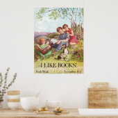 Vintage "I Like Books" Poster von Kate Seredy 1962 (Küche)