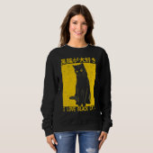 Vintage I Love Black Cats Japanese Yellow Sweatshirt (Vorne ganz)