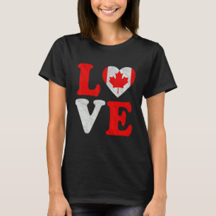 Vintage I Love Canada Flagge Herz Kanadische Wurze T-Shirt