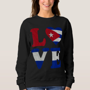 Vintage I Love Cuba-Flagge Herz Kubanische Wurzeln Sweatshirt