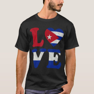 Vintage I Love Cuba Flagge Herz Kubanische Wurzeln T-Shirt