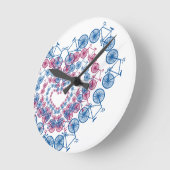 Vintage I love Cycling Runde Wanduhr (Winkel)