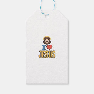 Vintage I Love Jesus Christliches Grafikdesign Geschenkanhänger