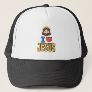 Vintage I Love Jesus Christliches Grafikdesign Truckerkappe