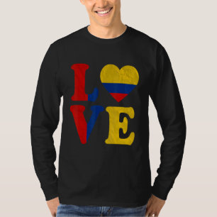 Vintage I Love Kolumbien Flagge Herz Kolumbianisch T-Shirt