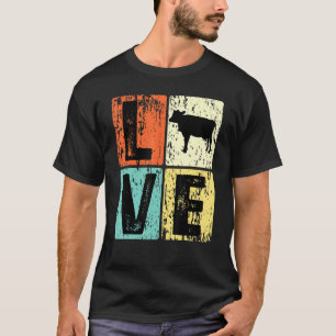 Vintage I Love Kuh Für Kuh T-Shirt