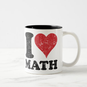 Vintage I Love Math Zweifarbige Tasse