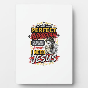 Vintage I Need Jesus Christliches T-Shirt Design_1 Fotoplatte