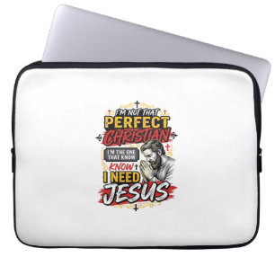 Vintage I Need Jesus Christliches T-Shirt Design_1 Laptopschutzhülle