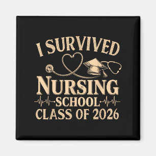 Vintage I überlebte die Krankenpflegeschule Abschl Magnet