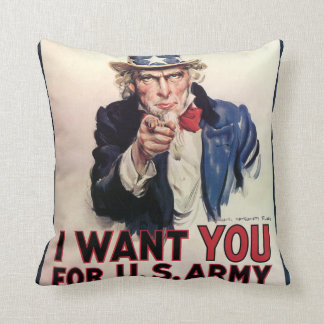Vintage "I Want You" US Army Onkel Sam Amerikanisc Kissen