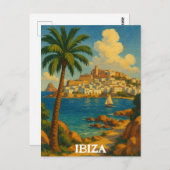 Vintage Ibiza Travel Retro Baleareninsel Postkarte (Vorne/Hinten)