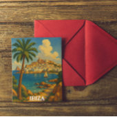 Vintage Ibiza Travel Retro Baleareninsel Postkarte
