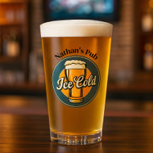 Vintage Ice Cold Beer Custom Name or Text