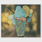 Vintage ice cream artwork geschenkpapier (Flach)