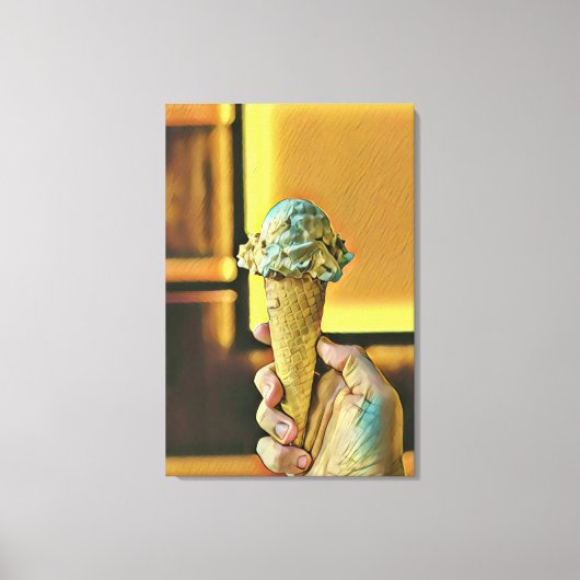 Vintage ice cream cone leinwanddruck (Vorderseite)