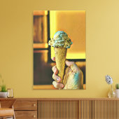 Vintage ice cream cone leinwanddruck (Insitu (Wohnzimmer))