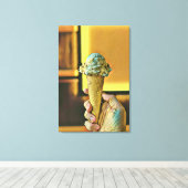 Vintage ice cream cone leinwanddruck (Insitu (Holzboden))