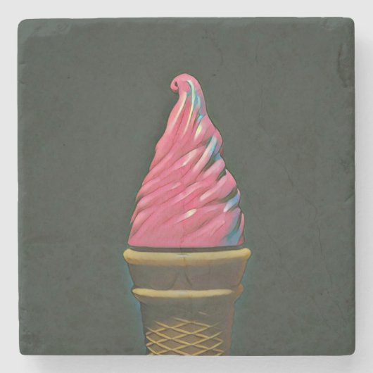 Vintage ice cream cone steinuntersetzer (Vorderseite)