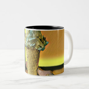 Vintage ice cream cone zweifarbige tasse