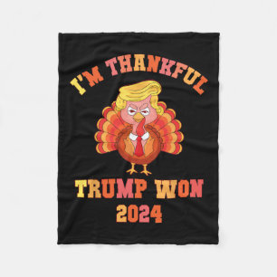 Vintage Ich bin dankbar, dass Trump 2024 gewonnen  Fleecedecke