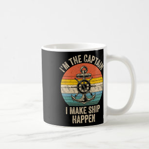 Vintage Ich bin der Kapitän, ich lasse das Schiff Kaffeetasse