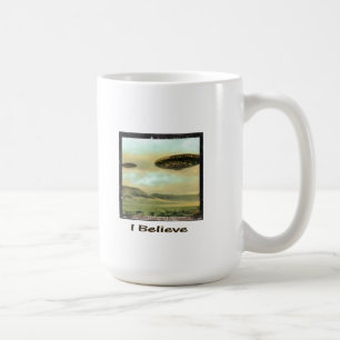 Vintage "Ich glaube" UFO-Tasse Kaffeetasse