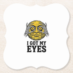 Vintage-Ich-habe-meine-Augen-lustiges-Halloween-Sh Untersetzer