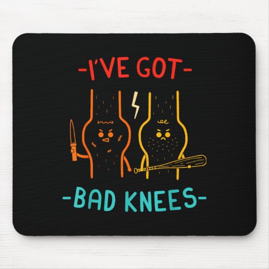 Vintage, ich habe schlechte Knie Mousepad (Vorne)