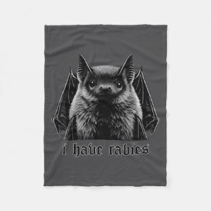 Vintage Ich habe Tollwut Fledermaus Lustige Meme Z Fleecedecke