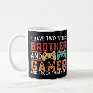Vintage Ich habe zwei Titel Bruder und Gamer Kaffeetasse