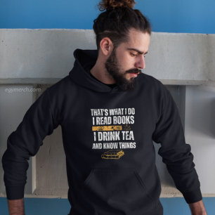 vintage ich lese bücher ich trinke tee und weiß be